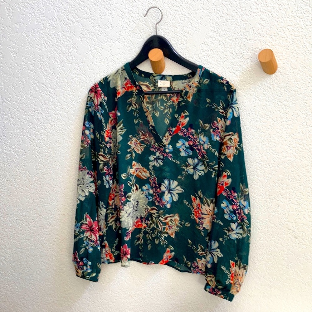 Green Floral Blouse
